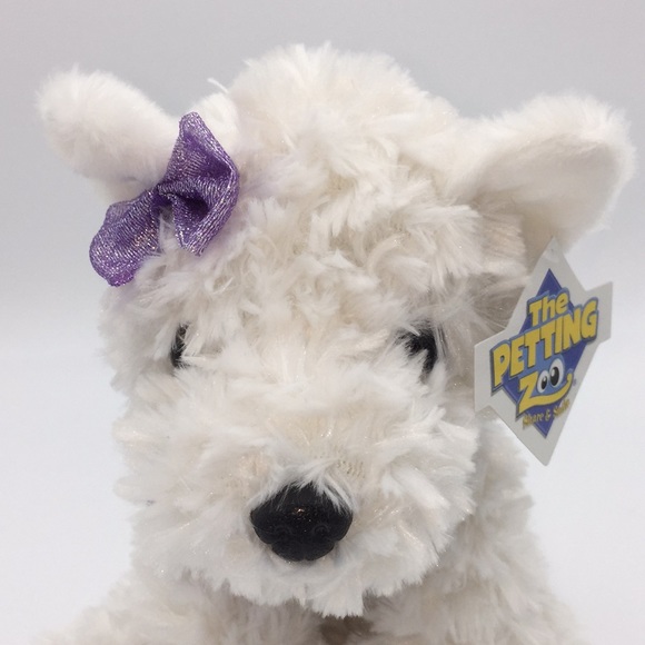 The Petting Zoo White Fluffy Plush Stuffed Animal Girl Puppy Dog Purple … - Picture 10 of 11